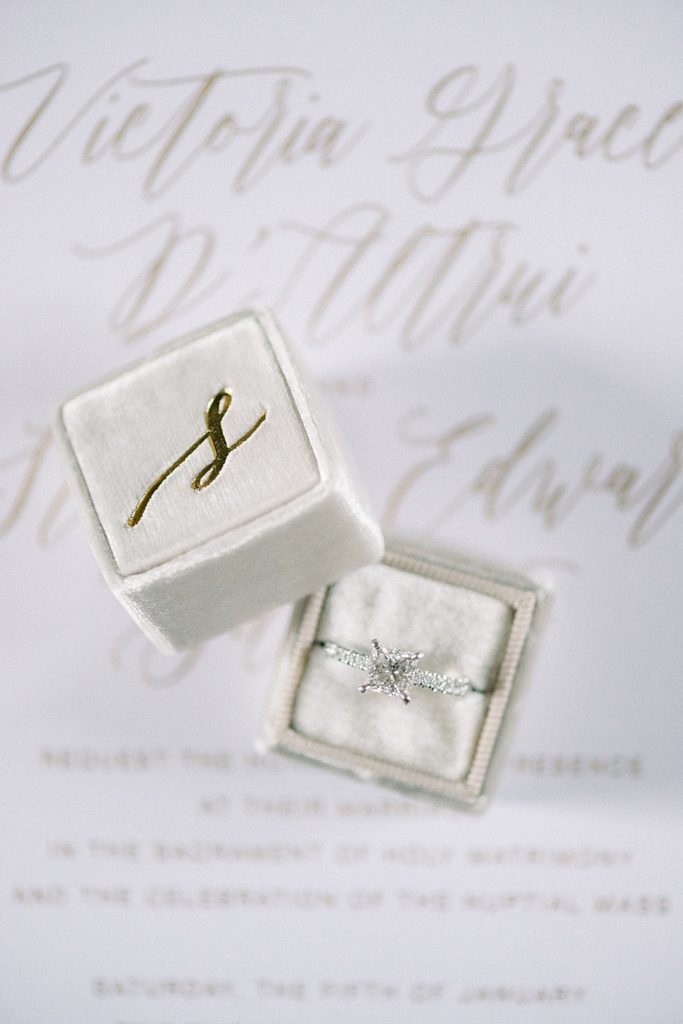 engagement ring in personalized Mrs Box