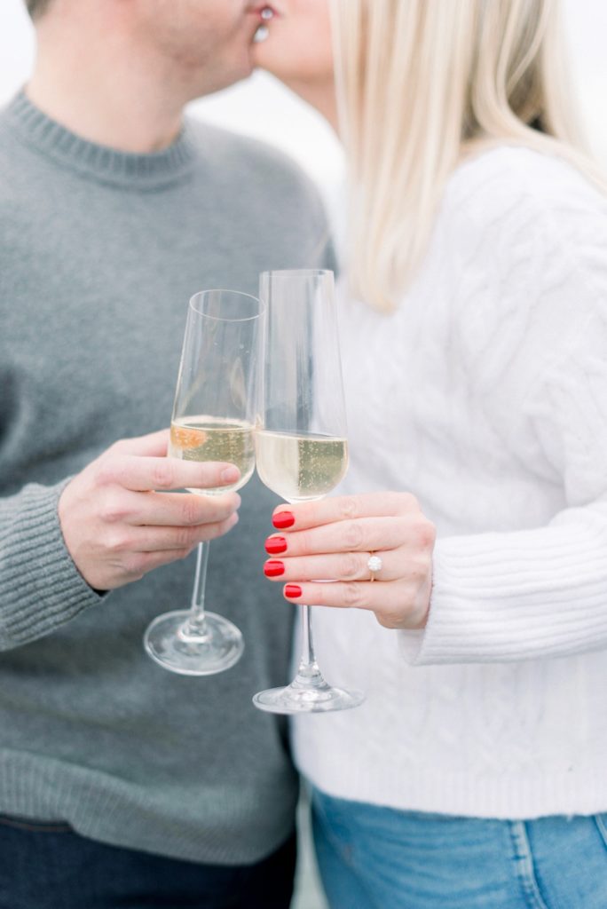 Champagne engagement session